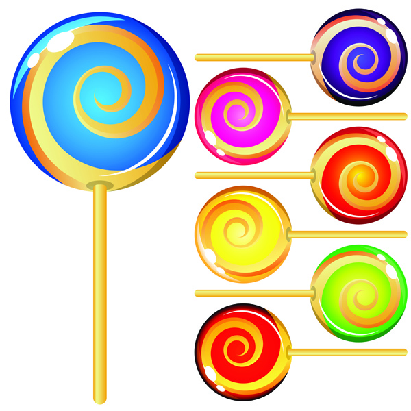 free vector Colorful lollipop vector